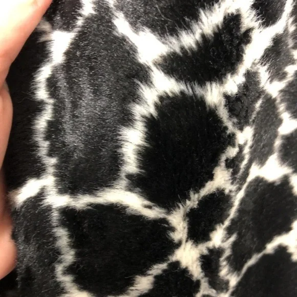 Rare Vintage Betsey Johnson Mongolian Faux Fur Animal Print 90s Y2k Trench Coat - Picture 7 of 16